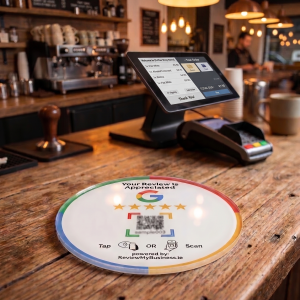 Google Round Review Plaque (White)
